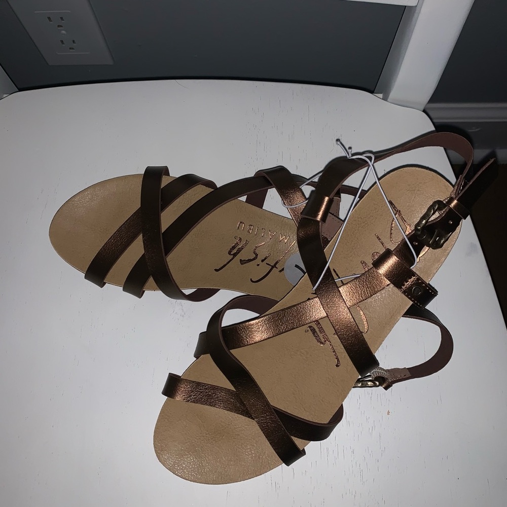 Blowfish brown/copper and tan sandal